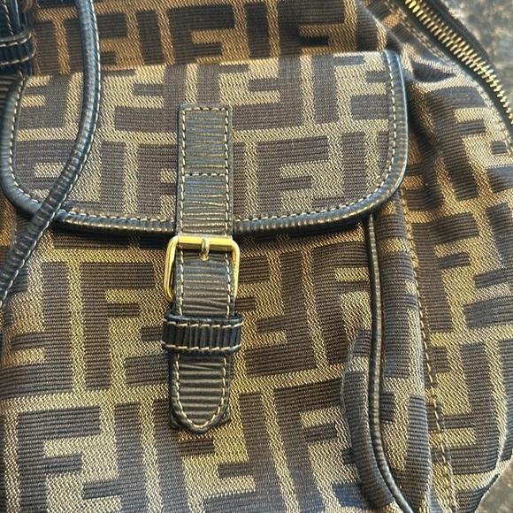 Fendi Zucca Bag Pack Canvas Leather Brown Black Backpack Rucksack with COA - Picture 7 of 16